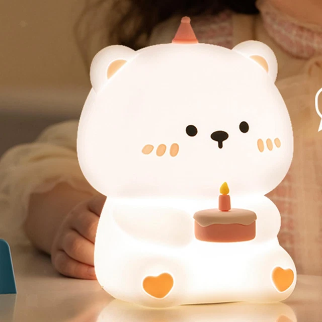 Applique avec ampoule, Lampe de chevet ours dessin animé, Lampe