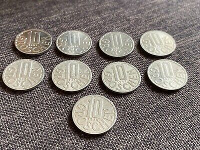 (9) Austrian '10 Groschen' 1951-1983 Aluminum WORLD Austria Coins