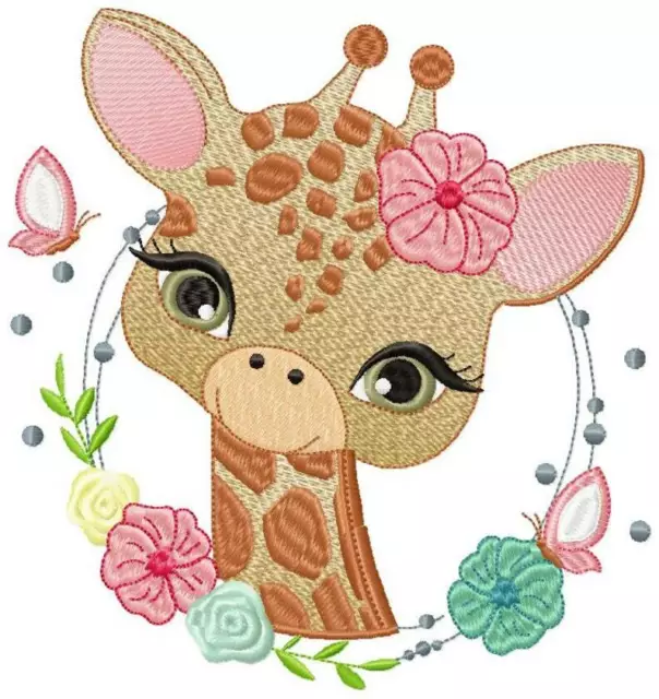 Giraffe Boy Girl EMBROIDERED  10 QUILT BLOCKS Beautiful NEW Set **