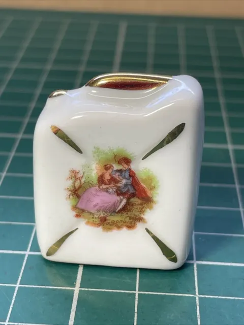 Unusual Vintage Limoges France Miniature Porcelain Dollhouse Jerrycan Fuel Can.