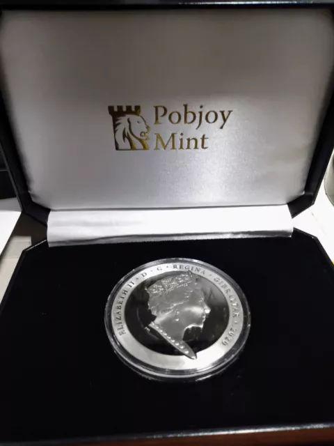 2020 Gibraltar Penny Black 5 Oz Proof Silver Coin 5 Crowns Only 199 Minted!