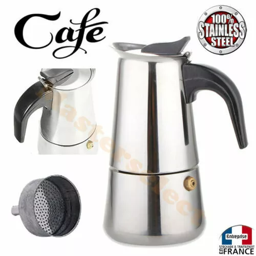 Cafetière italienne expresso maker en inox 4 Tasses pour un bon café