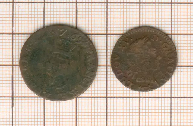 Besançon  LOT de deux pièces :  liard et demi sol Louis XV 1769