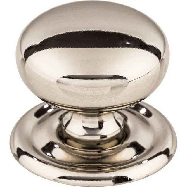 Top Knobs Cabinet  Victoria Knob 1 1/4 Inch w/Backplate Polished Nickel