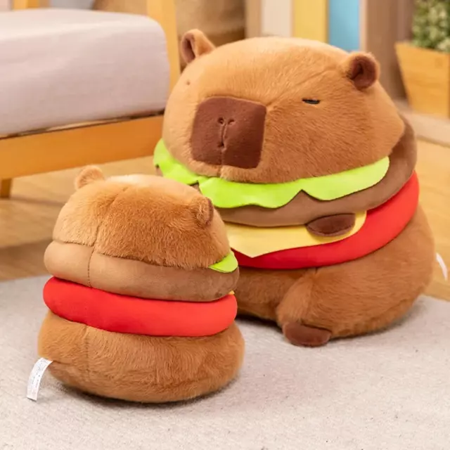 Tier Kuscheltier Sitzkissen realistisch Hamburger Plüschtier zum Geburtstag