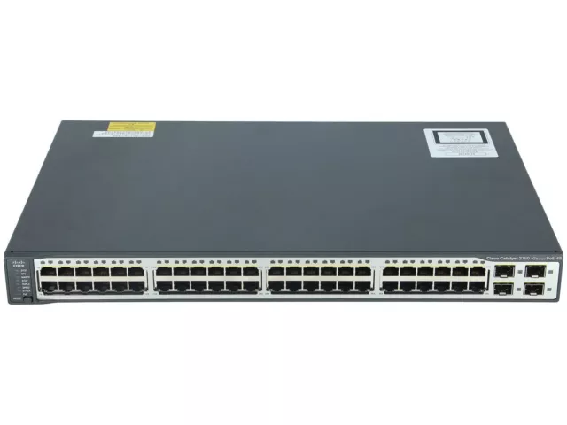 CISCO - WS-C3750V2-48PS-S - Catalyst 3750V2 48 10/100 PoE + 4 SFP Standard Image