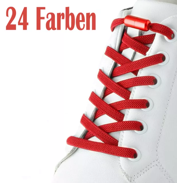 24 Farben - Elastische Schnürsenkel Schnellverschluss Schuhbänder K1 K2 KF 5.5