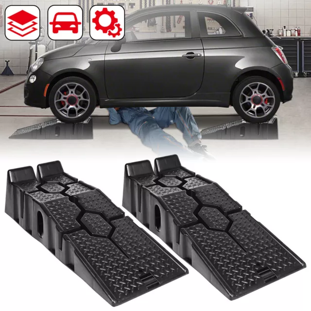 2er Heavy Duty Ramps Low Profile Plastic Car Service Ramps 5 Ton Truck Vehicle