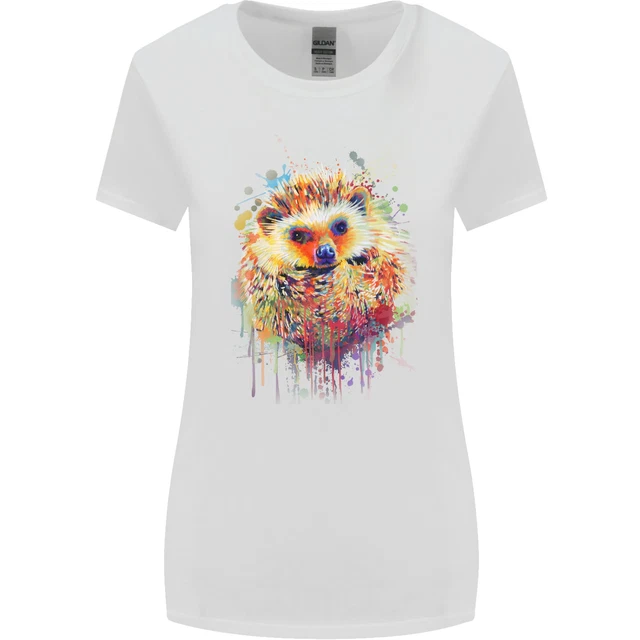 Acquarello Hedgehog Donna più Ampia Taglio T-Shirt