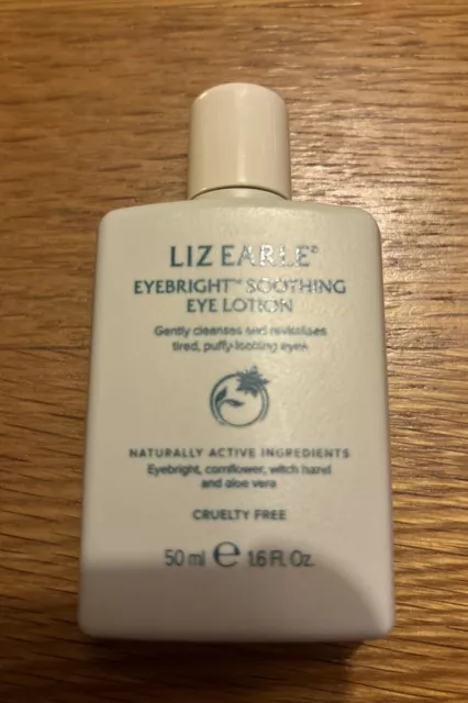 Liz Earle EYEBRIGHT beruhigende Augenlotion Reiniger 50 ml revitalisiert geschwollene Augen brandneu