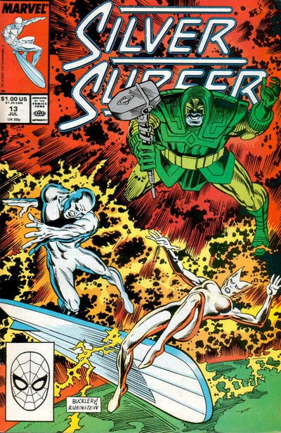 SILVER SURFER (Vol. 3) #13 VF, Direct, Marvel Comics, 1988 Stock Image