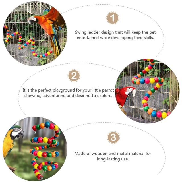 1pc educational toys Vogel Hängen Glocke Sitzstangen Papagei Kauen Spielzeug Vo 3