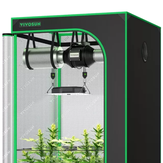 VIVOSUN VS1000 Led Light+24'' X24"x48" Grow Tent W/4"  Fan Complete Growing Kit