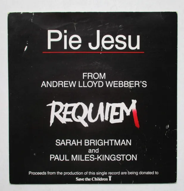 Sarah Brightman - 7" UK 45 - Pie Jesu - Requiem - 1985 - WEBBER 1 - P/S - VG/VG
