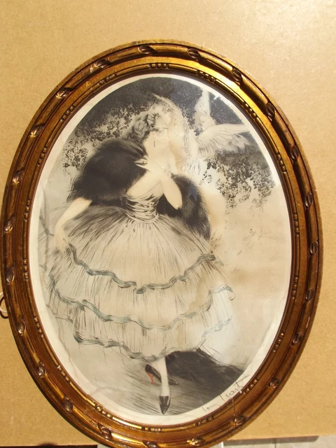 Louis ICART : Jeune femme au chapeau - Gravure originale signée