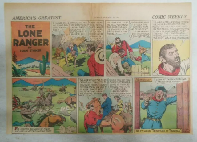 Lone Ranger Sunday Page by Fran Striker and Charles Flanders from 1/26/1941 3