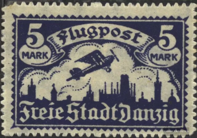 Danzig 116 mit Durchstich, Zähnung evtl. fehlerhaft postfrisch 1923 Flugpost