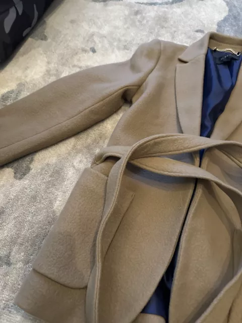 J CREW ITALIA Wool Camel Belted Coat Size 4 $144.45 - PicClick