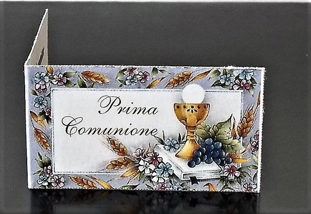 Vinciprova Le Gemme Di Venezia - 50 Bigliettini Bomboniera Per Prima Comunione, Personalizzabili Con Stampa A Colori, Made In Italy, Cm 4,5 X 2,5