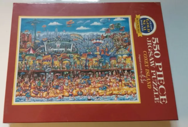 Coney Island Puzzle 550 pieces Sealed 1996 18 x 24 Art by Bill Bell B70