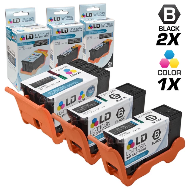 LD Comp HY Ink for Dell Series 24 Black & Color V515w Set of 3: 2 T109N 1 T110N