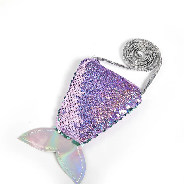 Paillettes donna coda di sirena borsa monete ragazze portafoglio borse a tracolla borse per soldi Le