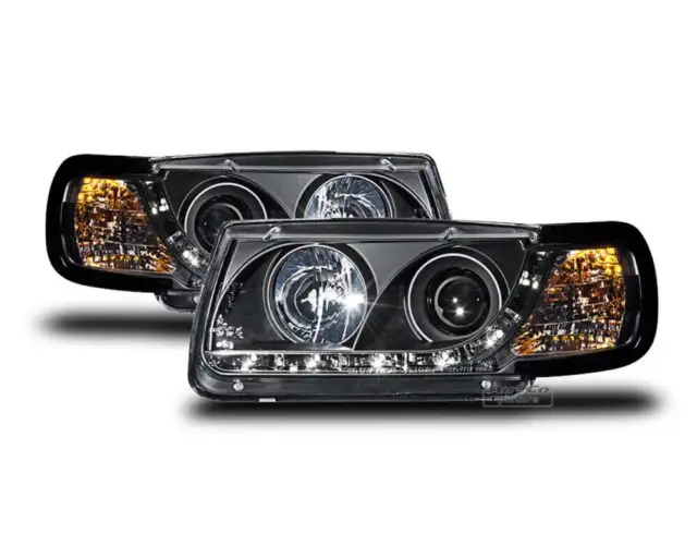 Strålkastare LED DRL Look für VW POLO 6N 94-99 Hatchback Daylight Black LPVWA4EZ