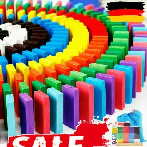 480er Domino Set Holz Dominosteine holzbausteine bauklötze für Kinder Spielzeug