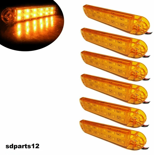 6 Led Orange Feux De Gabarit A 12V Remorques Chassis Caravane - Foto 5