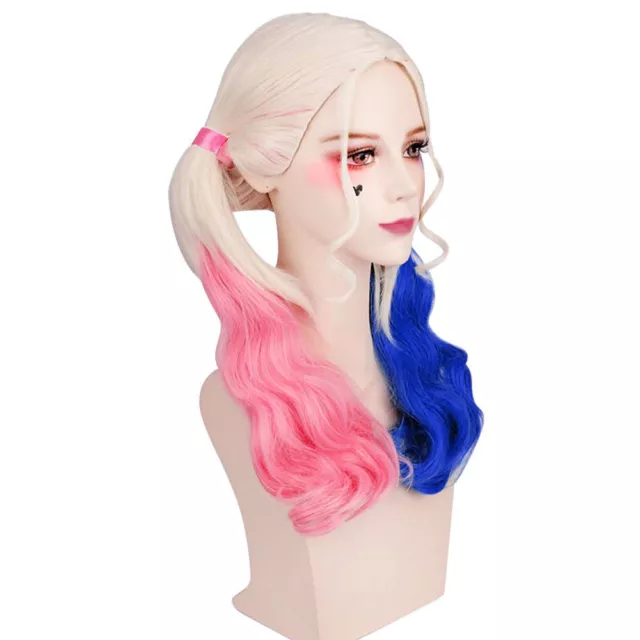 Adult Kids Cosplay Costume Harley Quinn Suicide Squad Halloween Fancy Dress Wig 3