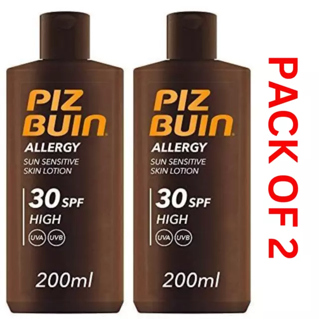 Piz Buin Allergie sonnenempfindliche Hautlotion LSF15/30/50 LSF 200ml PACKUNG WÄHLEN 2