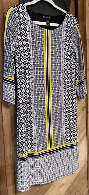 Inc International Concepts Women's Dress.size:m.3/4Sleeve.stretch.abstract Print