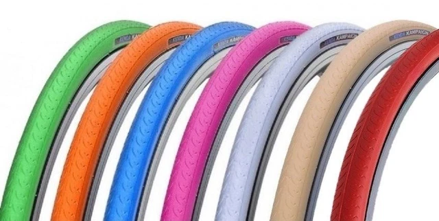 Lot De 2 Pneus Vélo Fixie/single Speed 700x25C – Couleurs Variées (rouge, Orange, Bleu…) – Neuf