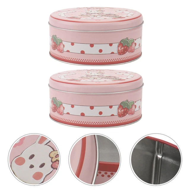 2 pz contenitori di latta per tè biscotti decorazione candele per torte