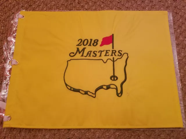 2018 The Masters Official Embroidered Pin Flag Sealed New In Plastic Last One!!