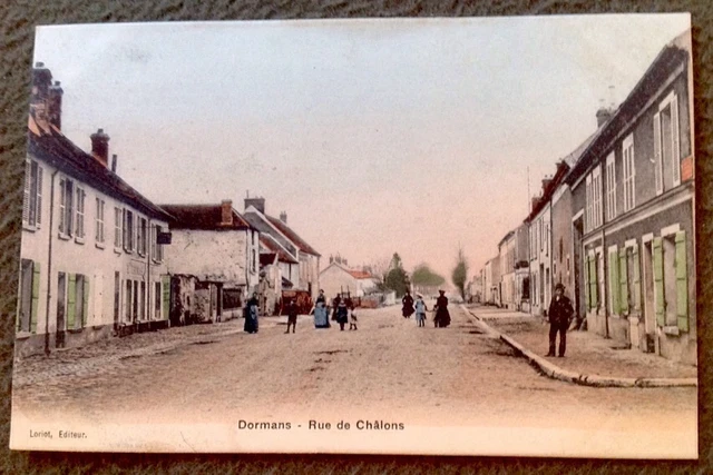 CPA. DORMANS. 51 - RUE DE CHÂLONS. 1916. Simi-Watercolors Breger.