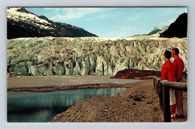 Juneau AK-Alaska, Mendenhall Glacier, Antique Vintage Postcard