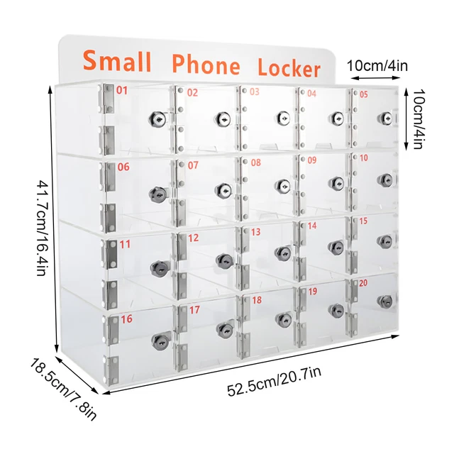 Cellphone Locker Cell Phone Storage Box for Employees Classroom on Wall 20 Slots
