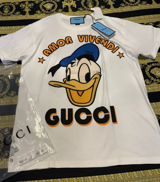Gucci, Shirts, Brand New Authentic Gucci Disney Donald Duck Mens  Oversized Xs Flash Tshirt