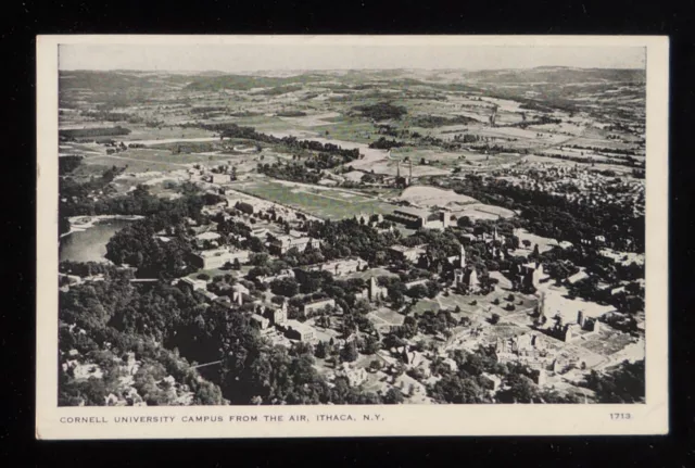 1920s Aerial View Cornell University Campus Ithaca NY Tompkins Co Postcard