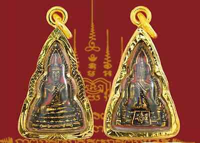Phra Sothorn Buddha Pendant Gold Micron Plate Holy Talisman Thai Buddhist Amulet