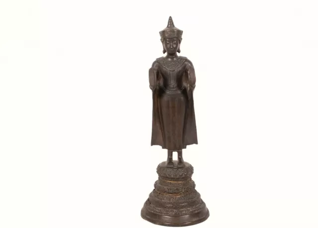 Thailand 19./20. Jhd. Eine Eine Thai Bronze Figur Von Buddha im Ayuthia - Stil