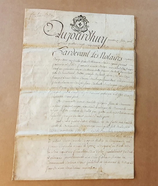 Parchemin XVIe siècle : Acte notarié en français, ville de Romans (Drô