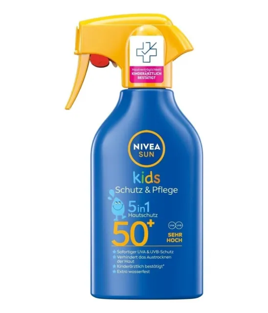 Nivea Sun Kids Schutz und Pflege Spray LF50, 250 ml 5in1 Hautschutz Sonnencreme