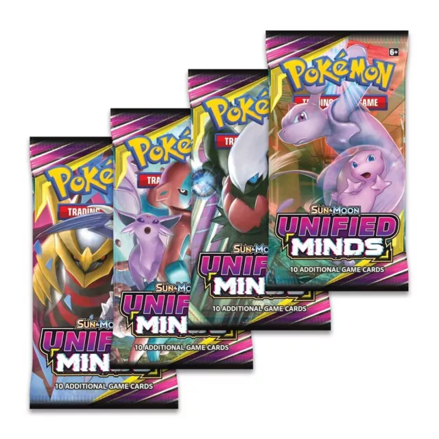 Pokemon TCG Sun & Moon Unified Minds Booster Pack Art Set (4x New Boosters)