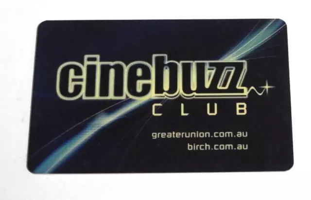 1990s Greater Union Cinema Birch Carroll Coyle Cinebuzz Member Card Film Movies