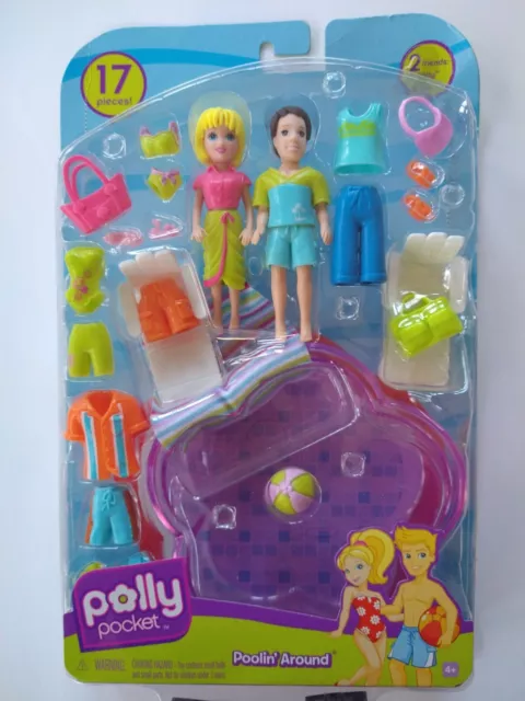 Mattel Polly Pocket Poolin Around Playset 2008 17 Pieces Set Todd Pool Party