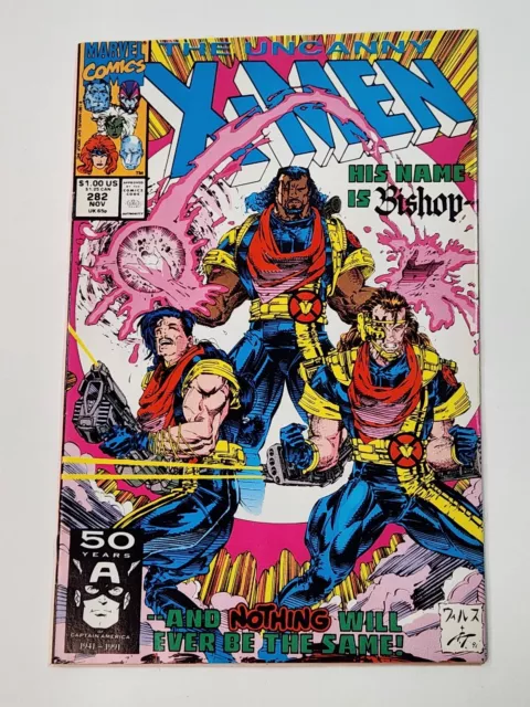 Uncanny X-Men 282 DIRECT Marvel Comics 1st cameo and cover App of Bishop 1991
