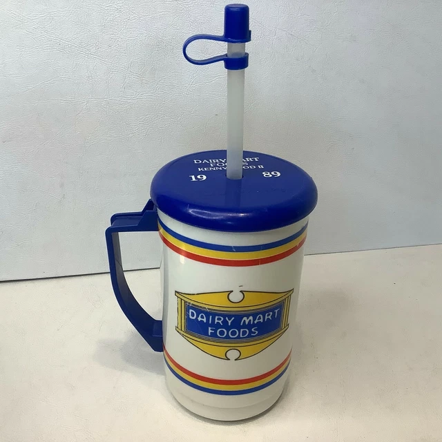 Vintage 1989 Dairy Mart Foods Cup Kennywood II Whirley Travel Mug Advertising