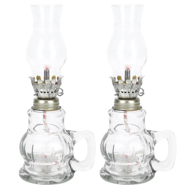 2 pcs Alte Öl Lampen Öl Lampe Schornstein Antike Öl Lampen Öl Laterne Dekoration
